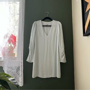 Joie 100% silk light blue long sleeve ruched dress size 4
